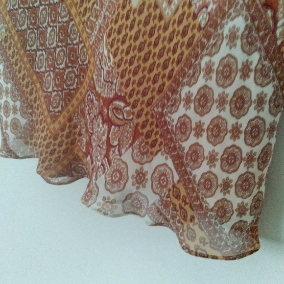 LOFT Silk Yellow Paisley Floral Print Sleeveless Sheath Dress Midi Scoop Neck - Picture 5 of 11